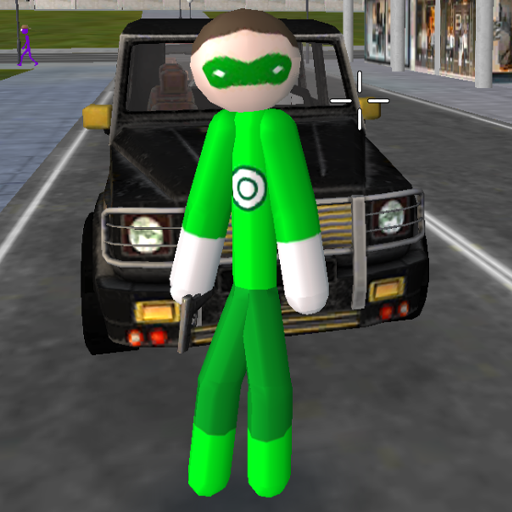 Green Stickman Rope Hero Gangstar Crime icon