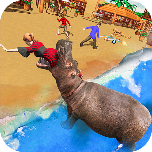 Angry Hippo Attack Simulator-City &amp; Beach Attack icon