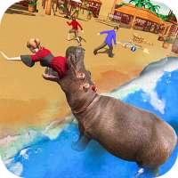 Angry Hippo Attack Simulator-City & Beach Attack