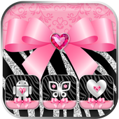 Zebra Launcher Pink Bow Theme icon