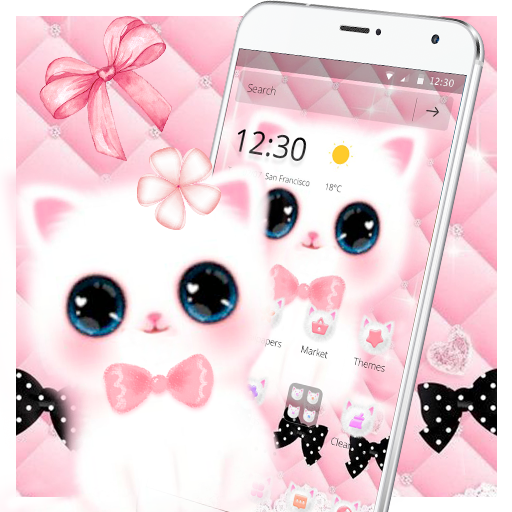 Cute Pink Water Eyes Kitty Theme icon
