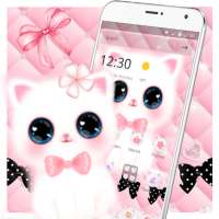 Cute Pink Water Eyes Kitty Theme