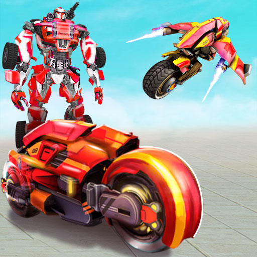 Flying Bike Robot Transport🚴🏻Bike Shooting Game icon