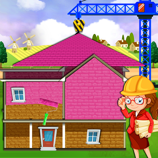 Pink House Construction: Home Builder Games icon