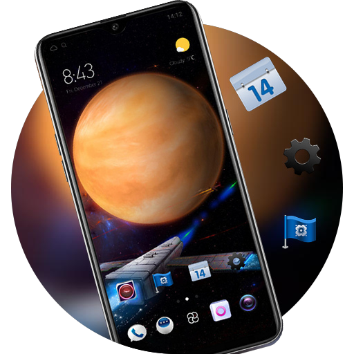 Space galaxy theme planet shining wallpaper icon