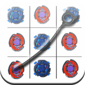 spinning tops and tic tac toe icon