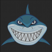 Angry Shark Color By Number Hungry Fish Pixel Art icon