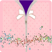 Pink zipper lock screen icon