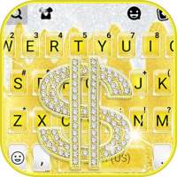 Tema Keyboard Golden Dollar Sign