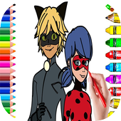 Coloring Book for Cat Noir and Ladybug icon