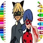 Coloring Book for Cat Noir and Ladybug