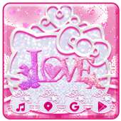 Beauty pink Kitty theme ,pink love wallpaper on 9Apps