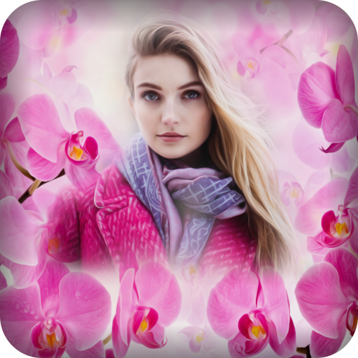 Pink Flower Overlay Effect : photo edit :dp status icon