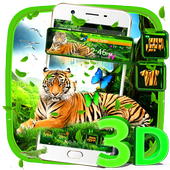 Tiger 3D Glass Tech Theme🐅 icon