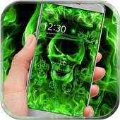 Green Flame Skull Tema on 9Apps