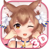 Sexy pink girl live wallpaper icon