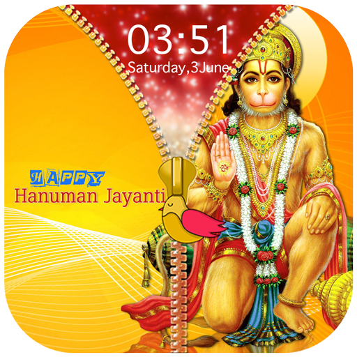 Hanuman Jayanti Zipper Lock Screen icon