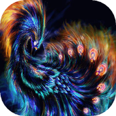 Bright peacock live wallpaper icon