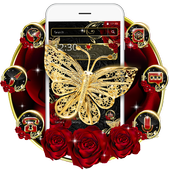 Gold Luxury Butterfly  Rose Theme icon