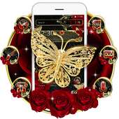 Gold Luxury Butterfly  Rose Theme