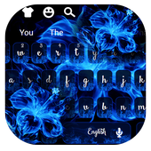 Blue Ice Fire Flower Keyboard icon