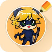 Draw Drawings LadyBug and Super Black Cat icon