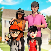 Virtual Dad: Family walk in City icon