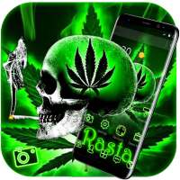 Green Weed Skull Theme