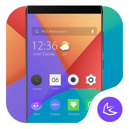Purple &amp; Red Colorblock - APUS Launcher theme icon