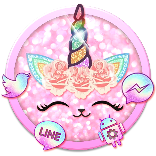 Flower Unicorn Cat Launcher Theme Live Wallpapers icon