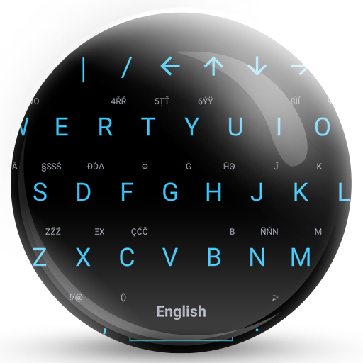 Keyboard Theme Flat Black Blue icon