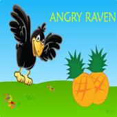 Angry raven bird icon