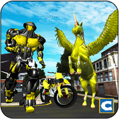 US Robotic Unicorn Transform Bike Game icon