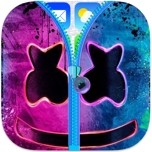 Marshmello zipper lock screen icon