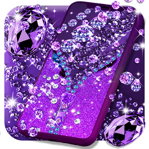 Purple diamond lock screen icon