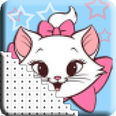 Cute Cat Coloring By Number: Pixel Art icon