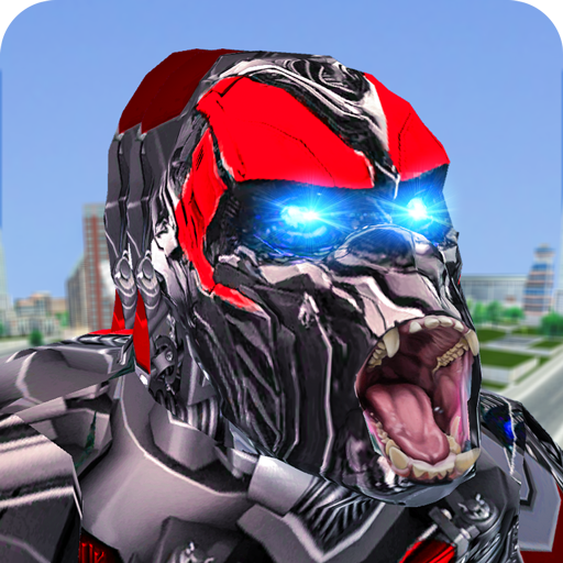 Futuristic Robot Transforming Gorilla Attack City icon