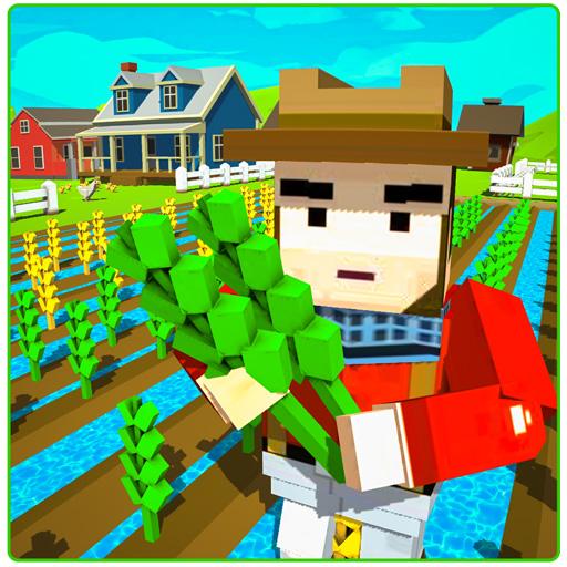 Super Blocky Farmer Life: Farming Games 2018 icon