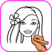 How To Draw &amp; Color  Barbie icon