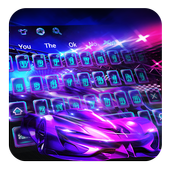 Neon Racing Sports Car Keyboard icon