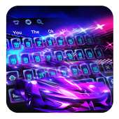 Neon Racing Sports Car Keyboard