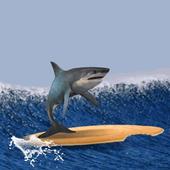 Shark Surfer Wall Clock icon