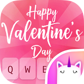 Pink Love Valentines Day Keyboard Theme for Girls icon