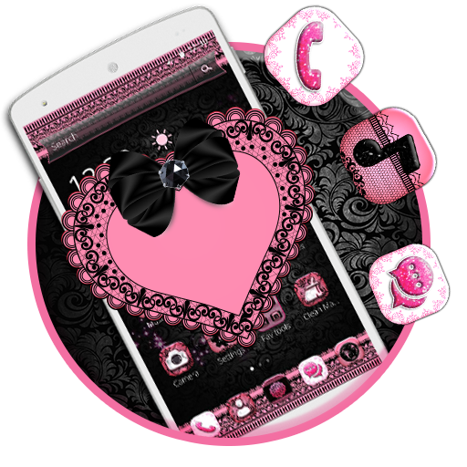 Pink Heart Lace Theme icon