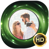 Happy friends taking selfie icon