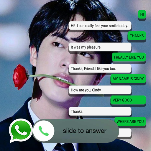 BTS JIN : Fake chat - fakecall icon
