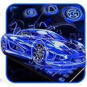 Blue Neon Racing Car Theme