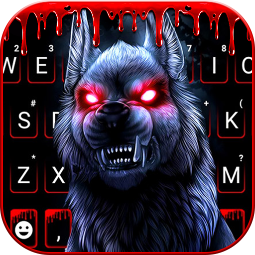 Dark Horror Wolf Keyboard Background أيقونة