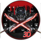Neon Tech Evil Skull 3D Theme icon