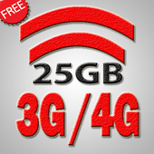 25 GB Free data Free 3g 4g internet free save data icon